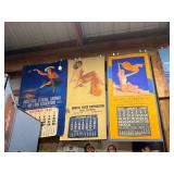 #1062 Lot of 4 Large Pin-Up Girl Calendars Inc. 1950 Sailor Girl Brown & Biglow