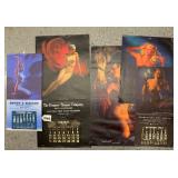 #1066 Lot of  3 Headers &  2 Pin-Up Girl Calendars Signed by Zoe Mozert Inc. Reaching the Stars