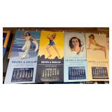 #1070 Lot of 4 Large Calendars Inc. Sailor Girl 