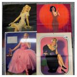 #1074 Lot of 5 Pin-Up Calendar Tears Signed by Earl Moran  Inc. "The Right Number" S