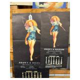 #1081 Lot of 2 Petty  1938 Pin-Up Girl Calendars "Gone Fishing"