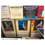 #1091 Lot of 3 Pin-up Girl Calendars Inc. January 1936 Red Head on Balcony