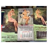 #1093 Lot of 3 Gil Elvgrin Pin-Up Calendars Inc.  1953 "Metro-Atlantic Inc."