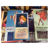 #1094 Lot of 5 Pin-Up Girl Calendars Inc. 1949  "The Colonial Co."