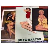 #1099 Lot of 5 Pin-Up Girl Tears & Calendars Inc. "The Eyes Have It " Shaw-Barton
