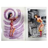 #11092 Original Art Pieces By Jake Berthot 1976 Inc. Wonder Woman (Mixed Media)
