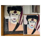 #1143 Lot of 2 Nagels Inc. 1984 Serigraph Print (Sushi Girl ) and Canvis Sushi Girl