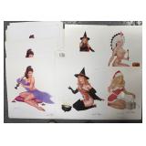 #1170 Large Lot of Pin-Up Art signed by Kent Steine 1998 Inc. "Little Dear