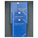 #2715 Liberty Seated Quarters and Dimes book lot of 3 incl. (4) quarters years incl. 1853, 54, 57 & 