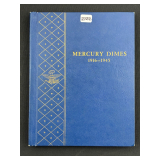 #2722 Mercury Dimes Book of 76. Years ranging from 1916 - 1945-S. (Only Missing 2 incl. 1916 D, 1942
