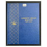 #2726 Liberty Head Halves Book of 26 Coins incl. Years ranging from 1907- 1915- S (Missing 1 coin- 1