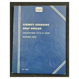 #2728 Liberty Standing Half Dollar (1916-1936) Collection Book #1 of 28 Coins (Missing 7) 