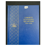 #2735 Liberty Standing Quarters Book of 24. Years ranging from 1917 Var. 2 - 1930-S. (Missing 14 coi