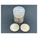 #2759 Roll of (13) JFK Silver Half Dollars incl. (8)1964 90% & (5) 40%