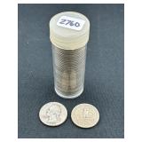 #2760 Roll of (40) silver quarters