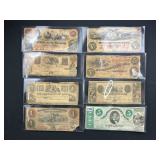 #2788 19th Century US State Bank Notes / Currency Group of 8 Bills incl. Virginia, Georgia, Pennsylv