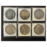 #2689 6 Silver Dollars- Morgan, Peace, Various Years & Conditions