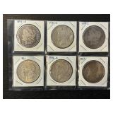 #2692 6 Silver Dollars- Morgan, Peace, Various Years & Conditions