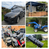 2016 Mazda, Motorcycle, NH Tractor, Antiques & More!!