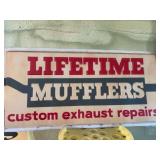 Lifetime Mufflers Custom Exhaust Repairs One-Sided Advertisement Sign