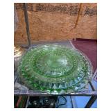 2 Depression Green Glass Chargers