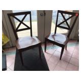 2 MODERN WOODEN DINING CHAIRS