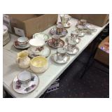 Coffee cups with matching saucers