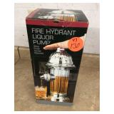 A pump for alcohol bottles shaped like a fire hydrant