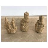 3 SAND ART SAND CASTLES - HOME DECOR