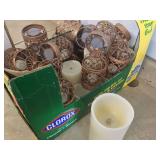 Metal candle lanterns and decor items