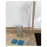 Tall glass vase hobnail pitcher Fenton tea lights candle
