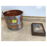 1930s mirrored keepsake box copper-colored finish