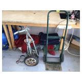 Hand truck wheeled cart for transporting heavy loads Vintage golf bag