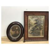 2 FRAMED VINTAGE ART PIECES