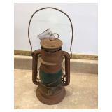Kerosene lantern with green lens for railroads