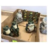 Whimsical frog-themed garden decorations