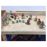 Bird figurines and four decorative eggs