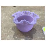 Fenton lavender glass rose bowl elegant vintage handblown