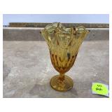FENTON AMBER GLASS VASE - COLLECTIBLES
