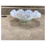 Fenton or Anchor Hocking hobnail opalescent ruffled-edge
