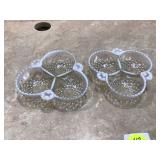 Vintage glass dish often decorative used for candies or nuts