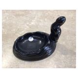 Elegant black glass soap dish