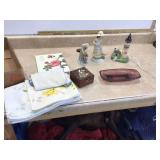 Collection of nostalgic items lighthouse lamp Holly Hobby figurine cherished wooden
