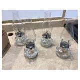 4 OIL LAMPS - COLLECTIBLES