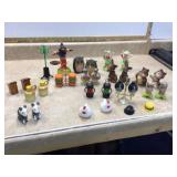 Variety of decorative salt and pepper shakers