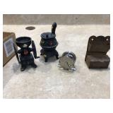 Vintage kitchen and fishing items