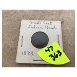 1873 INDIAN HEAD PENNY - COINS CURRENCY