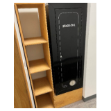 Gun stack on cabinet with shelves