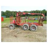 Metavic 1150 log loading trailer with hydraulic crane