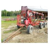 Metavic 1150 log loading trailer with hydraulic crane